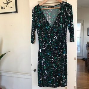 Blues and greens wrap dress
